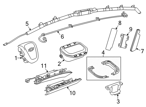 2016 Chevrolet Cruze Air Bag Components Clock Spring Diagram for 39136242