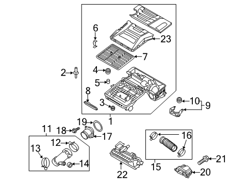 2018 Kia Niro Powertrain Control Duct Assembly-Air Diagram for 28210G5100