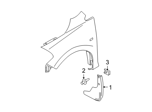 2011 Nissan Versa Exterior Trim - Fender Front Fender Mudguard Set, Right Diagram for 63854-ED900