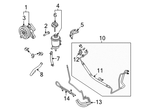 2012 Hyundai Genesis P/S Pump & Hoses, Steering Gear & Linkage Cap Assembly-Reservoir Diagram for 57153-3M000