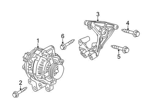 2022 Cadillac CT4 Alternator Alternator Diagram for 84938163