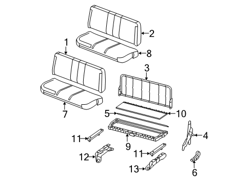 2010 Ford F-350 Super Duty Rear Seat Components Latch Diagram for 6C3Z-26613D60-C