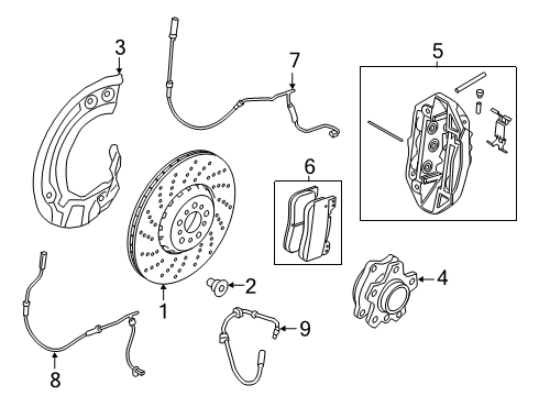 2020 BMW M5 Anti-Lock Brakes Carbon Ceramic Brake Disc, Left Diagram for 34117991105
