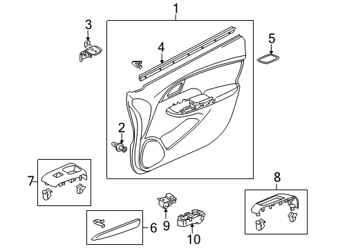 2011 Honda Insight Rear Door Weatherstrip, R. FR. Diagram for 72335-TM8-013