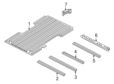 2006 Mitsubishi Raider Pick Up Box - Floor Pan-Box Floor Diagram for 55257379AF