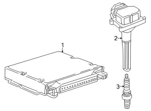 2003 BMW Z8 Ignition System Engine Control Module Diagram for 12147837949