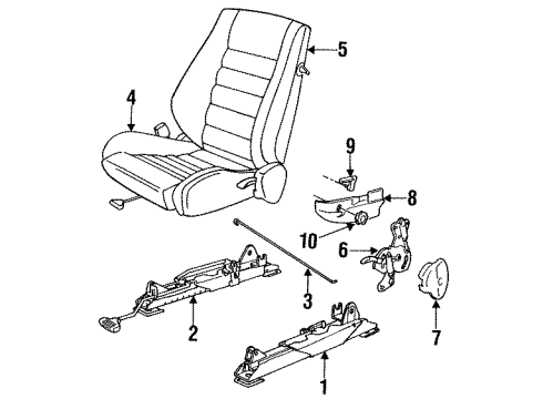 1988 BMW 325 Tracks & Components Reclining.Seat Fitting Outer Left Diagram for 52101922147