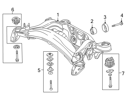 2005 Chrysler Crossfire Suspension Mounting - Rear ISOLATOR-CROSSMEMBER Diagram for 5098018AA