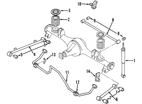 2002 Isuzu Rodeo Rear Axle, Stabilizer Bar, Suspension Components Link, Rear Stabilizer Diagram for 8-97253-956-1
