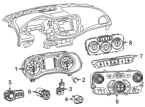 2015 Chrysler 200 Cluster & Switches Switch-Instrument Panel Diagram for 68158644AB