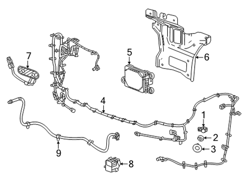 2021 Cadillac Escalade Parking Aid Mount Bracket Diagram for 84973214