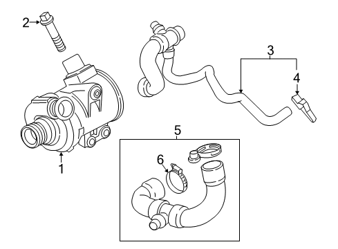 2012 BMW Z4 Water Pump Engine Coolant Hose Diagram for 11537603513