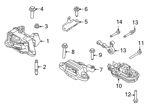 2020 Lincoln Corsair Automatic Transmission Torque Arm Bolt Diagram for -W500566-S439