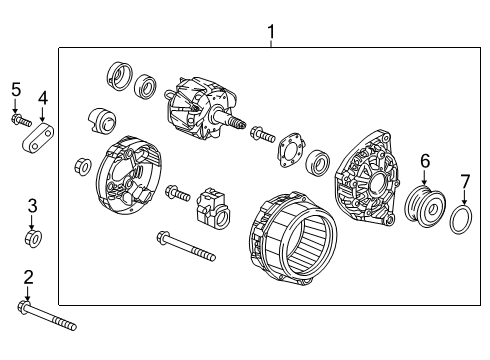 2021 Honda Civic Alternator Stay, Alternator Diagram for 31113-RPY-G01