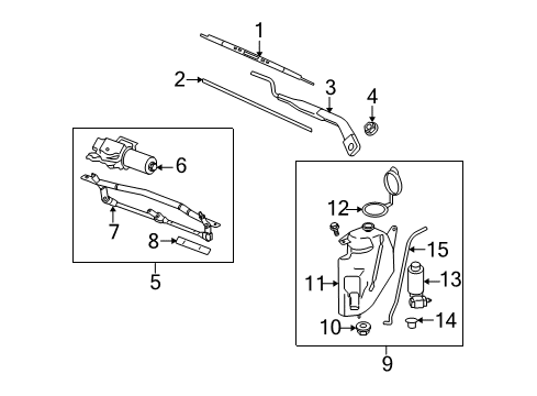 2008 Pontiac Torrent Wiper & Washer Components Rear Blade Diagram for 19192666