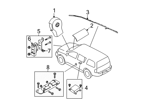 2015 Nissan Xterra Air Bag Components Sensor Assy-Side Air Bag, RH Diagram for 98830-9CL9A