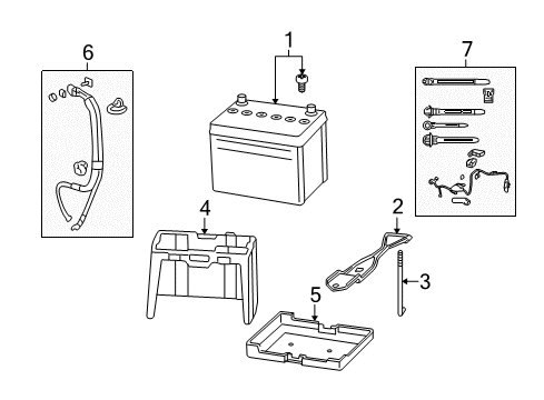 2007 Honda CR-V Battery Cable Assembly, Battery Ground Diagram for 32600-SWA-A00