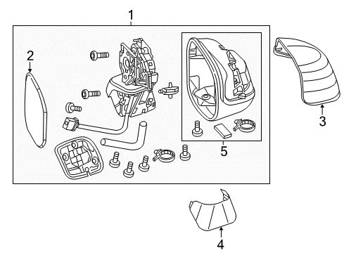 2014 Honda Civic Outside Mirrors Cover, L. Base Diagram for 76252-TR0-A01