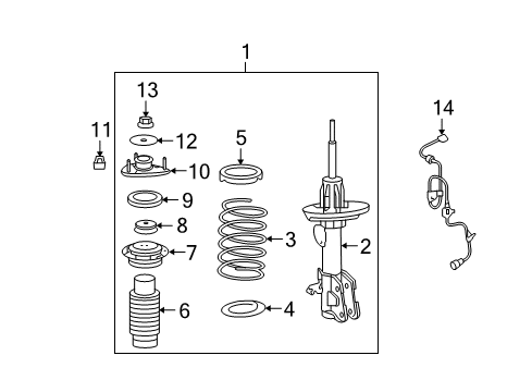 2012 Acura MDX Struts & Components - Front Shock Absorber Assembly, Left Front Diagram for 51602-STX-A59