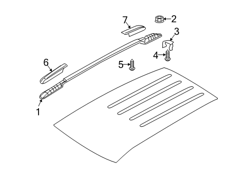 2014 Kia Sorento Luggage Carrier Tapping Screw -Pan Head Diagram for 12431-05101