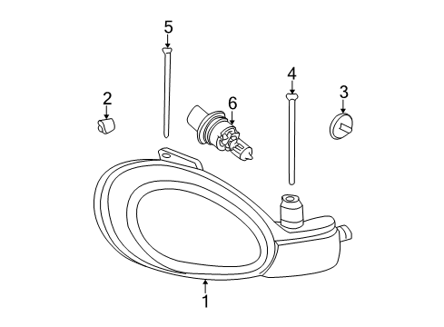 2005 Dodge Neon Bulbs Headlamp Assembly Diagram for 5303550AM