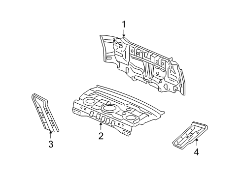 2012 Acura TL Rear Body Gusset, Right Rear Bulkhead (Lower) Diagram for 66511-TK5-A00ZZ