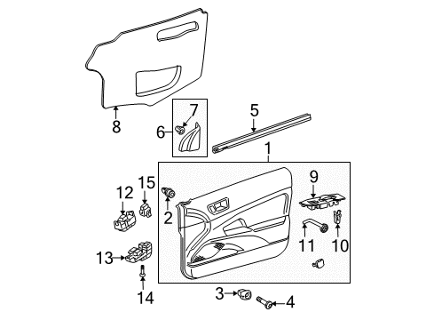 2008 Scion tC Door & Components Belt Weatherstrip Diagram for 68171-21050