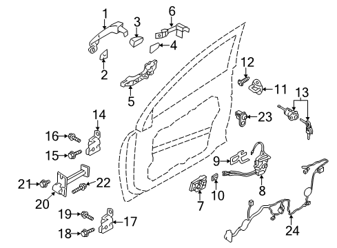 2011 Hyundai Sonata Switches Base Assembly-Front Door Outside Handle LH Diagram for 82655-3S000
