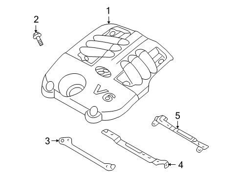 2012 Hyundai Veracruz Engine Appearance Cover Bracket "A"-Engine Cover Diagram for 29241-3C100