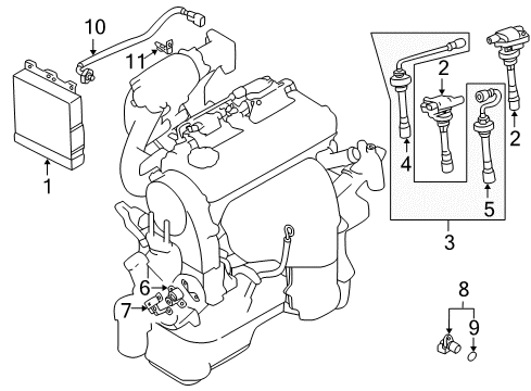 2003 Mitsubishi Lancer Powertrain Control CABLE/IGNITION-Ignition Diagram for MD329302