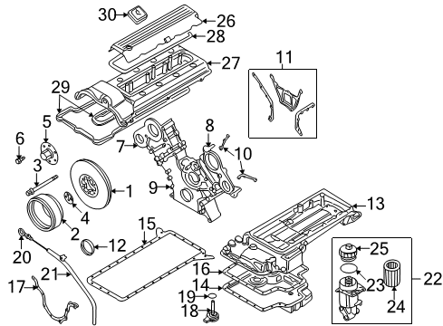 2002 BMW Z8 Engine Parts Torx Bolt Diagram for 11231402618