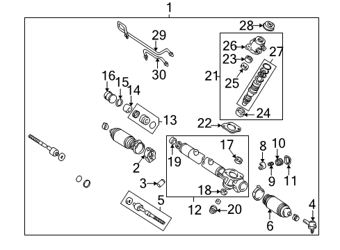 2000 Toyota Avalon Steering Column & Wheel, Steering Gear & Linkage Gear Assembly Diagram for 44250-07062