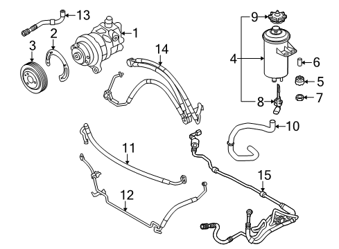 2009 BMW X6 P/S Pump & Hoses, Steering Gear & Linkage 2Nd Part Adaptive Drive Expansion Hose Diagram for 32416788262