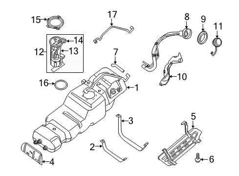 2008 Nissan Armada Fuel System Components Fuel Tank Sending Unit Diagram for 25060-ZQ60B