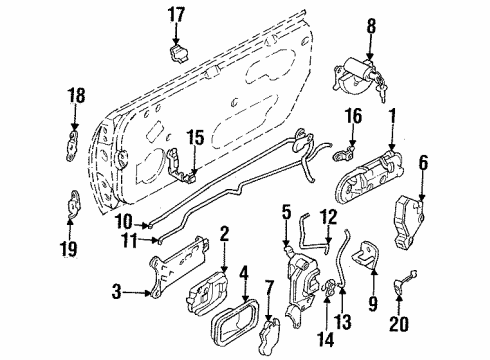 1995 Nissan 240SX Lock & Hardware Hinge Assy-Front Door Diagram for 80400-70F00