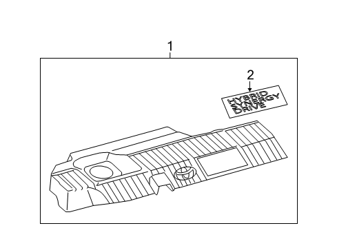 2013 Toyota Prius Plug-In Engine Appearance Cover Nameplate Diagram for 11291-37070