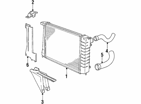 1991 BMW 750iL Radiator & Components Cooling System Water Hose Diagram for 11531741414