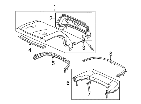 2001 Honda S2000 Top Cover & Components, Exterior Trim Molding Diagram for 74866-S2A-033