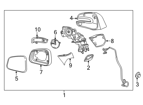 2019 Buick Encore Outside Mirrors Mirror Cover Diagram for 42492885