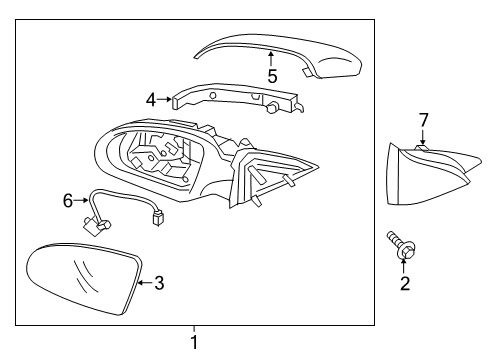 2017 Kia Optima Mirrors Outside Rear View Mirror Assembly, Left Diagram for 87610D5070