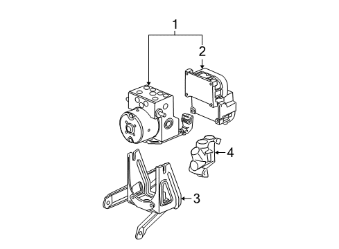 2007 Saturn Vue ABS Components Electronic Brake Control Module Kit Diagram for 15776484