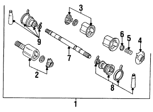 1992 Infiniti M30 Drive Axles - Rear Repair Kit-Seal, Outer Diagram for 39741-04F26