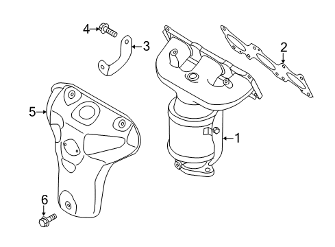 2017 Kia Cadenza Exhaust Manifold Exhaust Manifold Catalytic Assembly, Left Diagram for 285103L010
