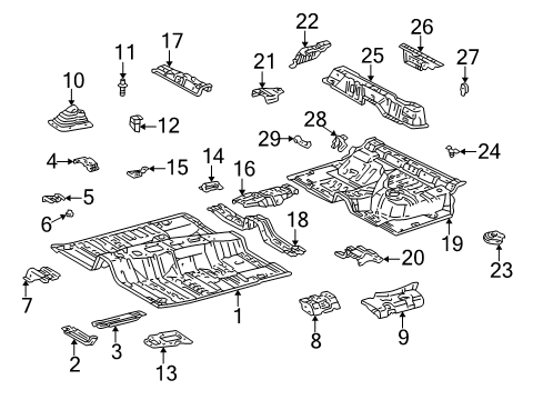 1999 Toyota 4Runner Pillars, Rocker & Floor - Floor & Rails Front Floor Pan Diagram for 58111-35081