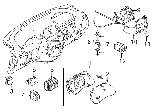 2015 Nissan Versa Cluster & Switches, Instrument Panel Finisher Assy-Controller Diagram for 27570-9KK0A