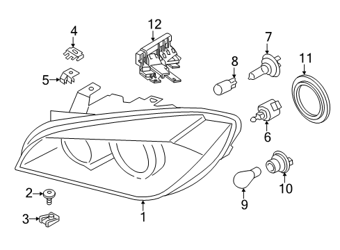 2021 BMW X1 Headlamps HEADLIGHT, LED, AHL, LEFT Diagram for 63119477829