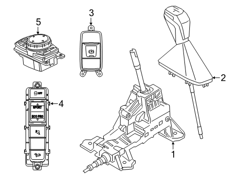 2019 BMW X2 Parking Brake Operating Unit, Centre Console Diagram for 61319374831