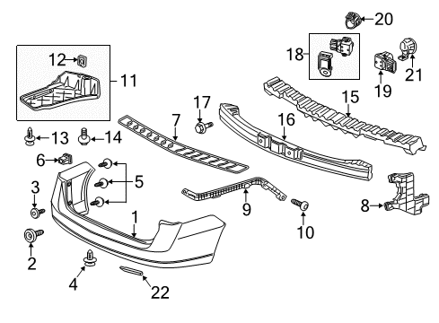 2011 Honda Odyssey Parking Aid Sensor Assembly, Parking (Taffeta White) Diagram for 39680-TK8-A11ZB