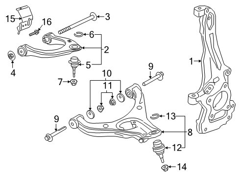 2019 Ford Ranger Front Suspension Components, Lower Control Arm, Upper Control Arm, Stabilizer Bar Lower Control Arm Adjust Bolt Diagram for -W720185-S439