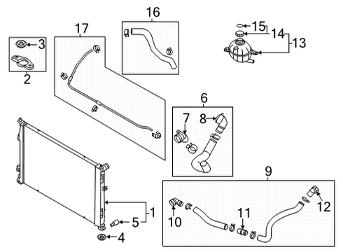 2022 Kia Sorento Radiator & Components Hose Diagram for 25451R5000